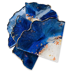 Coasters, Celestial Blue - Handmade by Jen Lashua