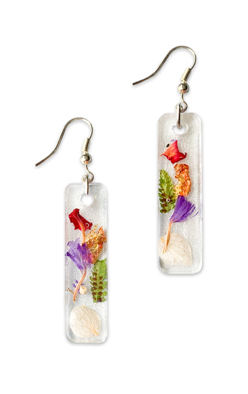 Earrings, floral. Handmade by Jen Lashua