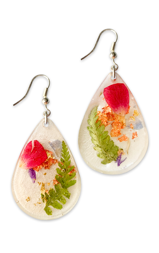 Earrings, floral. Handmade by Jen Lashua