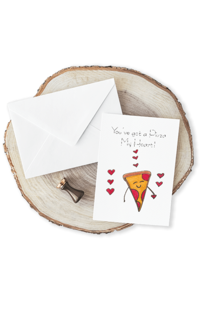 Greeting Card - Pizza My Heart by Jen Lashua