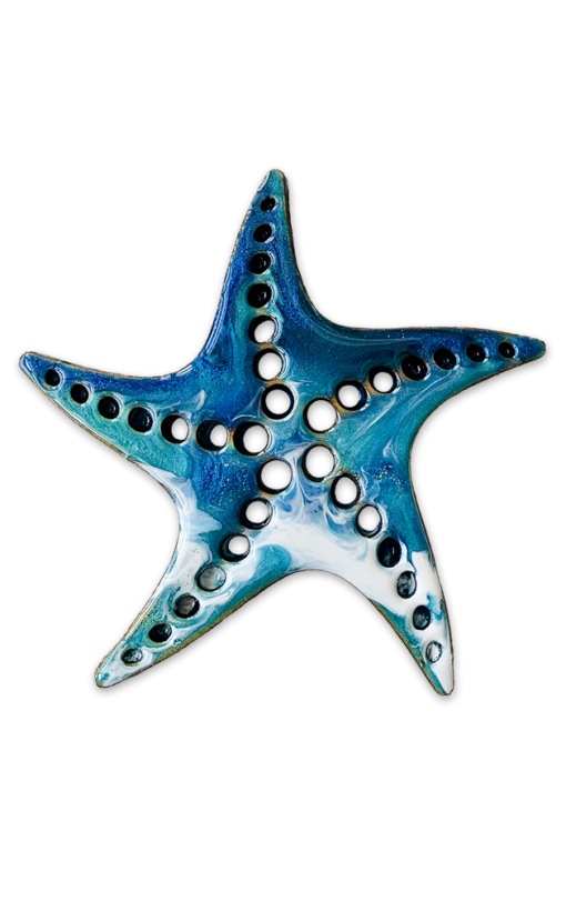 Starfish ocean pour, ornament, handmade by Jen Lashua