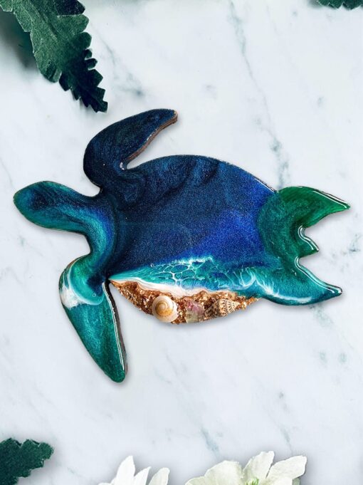 Turtle, ocean pour, handmade by Jen Lashua