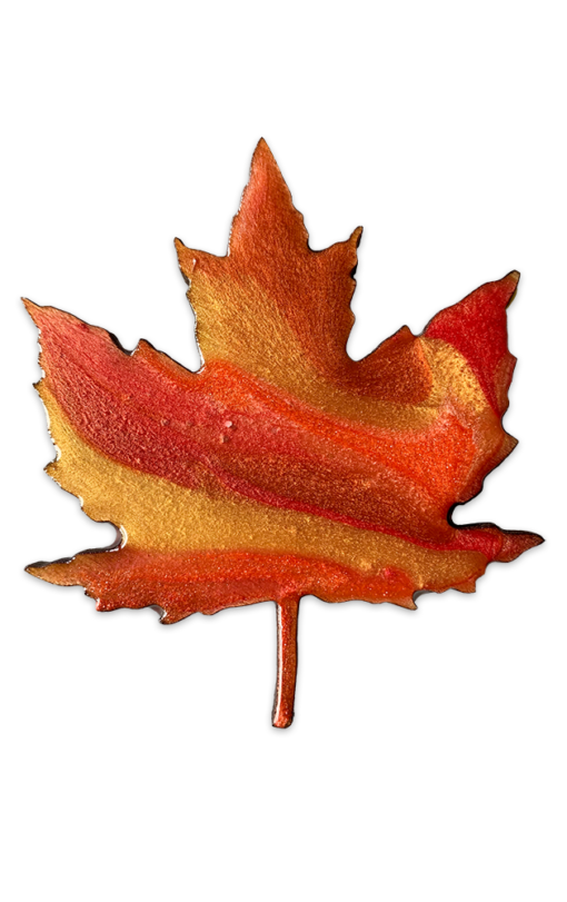Maple Leaf, handmade, birchwood and resin by Jen Lashua